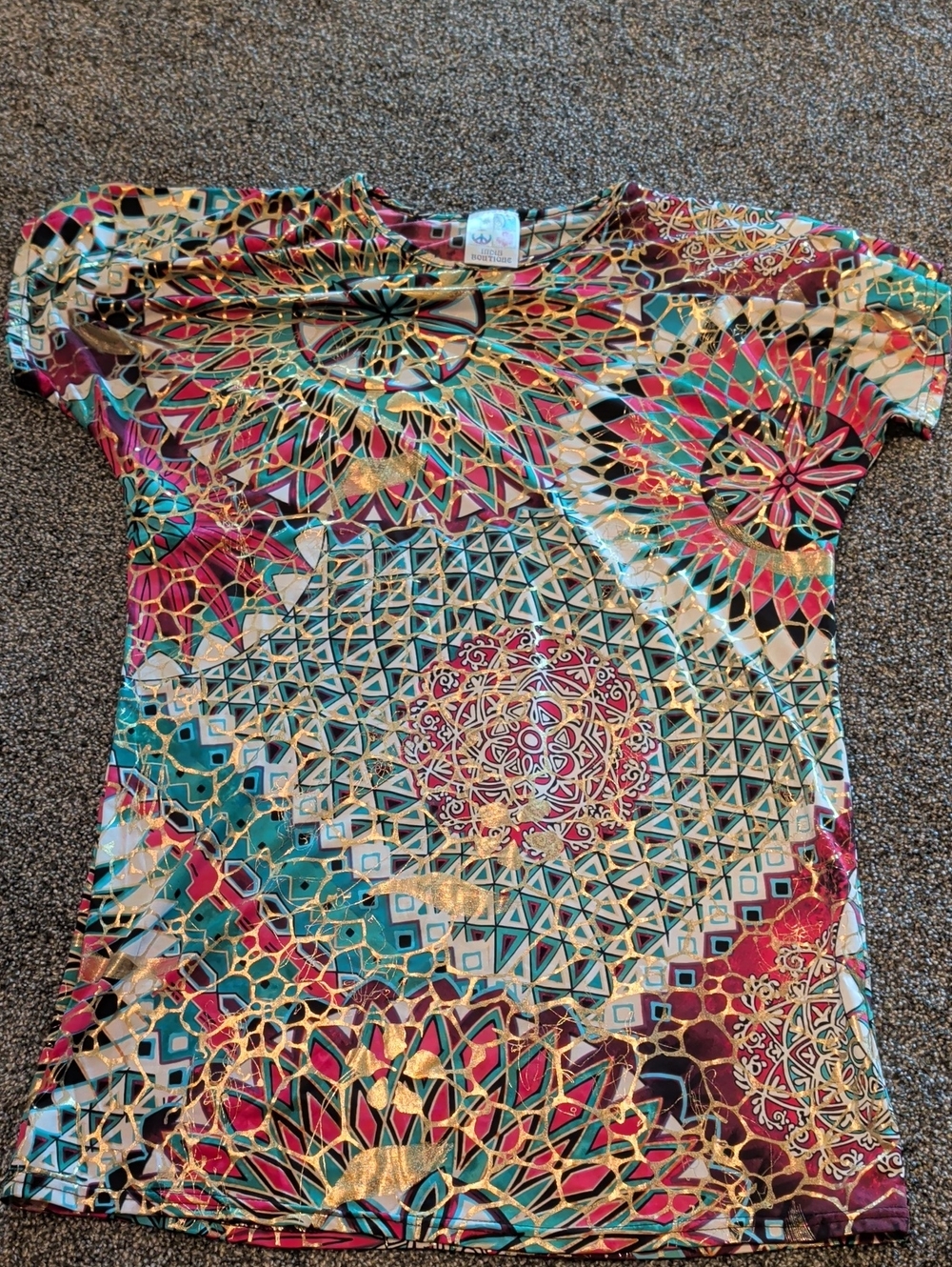 Colorful Geometric Print Women's Short Sleeve Dress